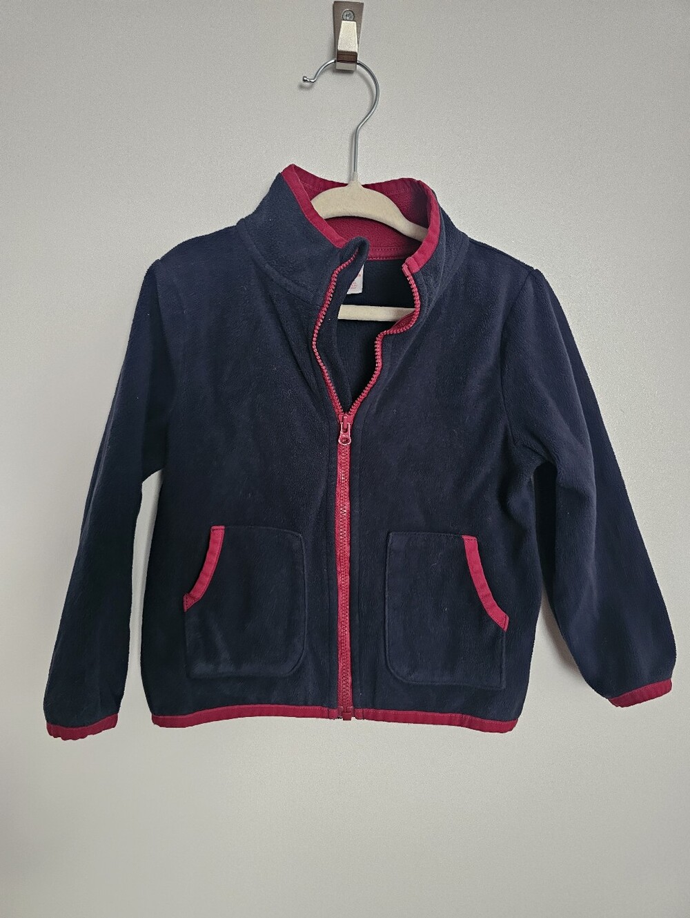 🧸4/20$ Joe Fresh Navy Fleece Zip-up Sweater Size 18-24M Toddler Baby Boy